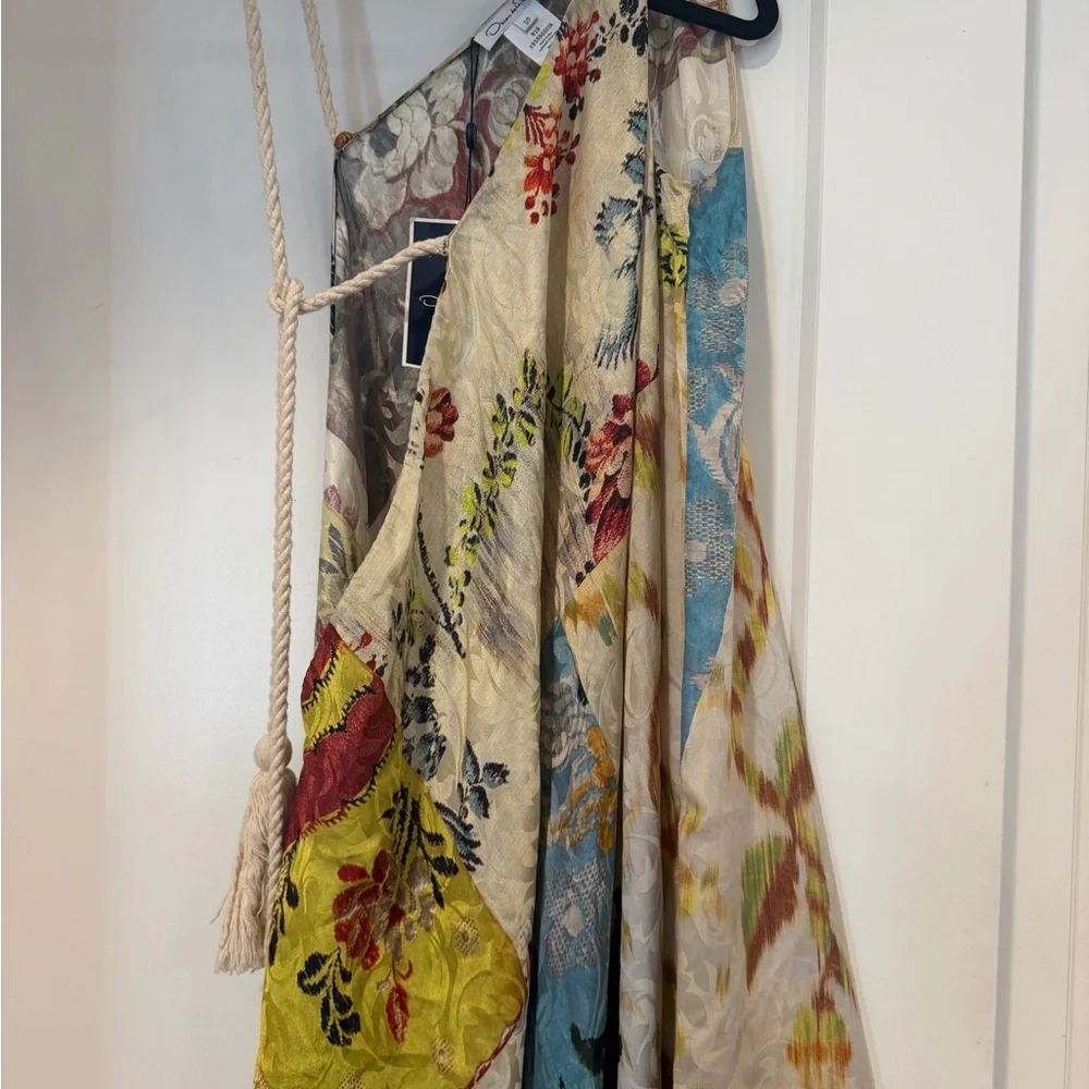 Oscar de la Renta Spring 2019 Multicolor Floral Print Satin Maxi Dress - Picture 3 of 3